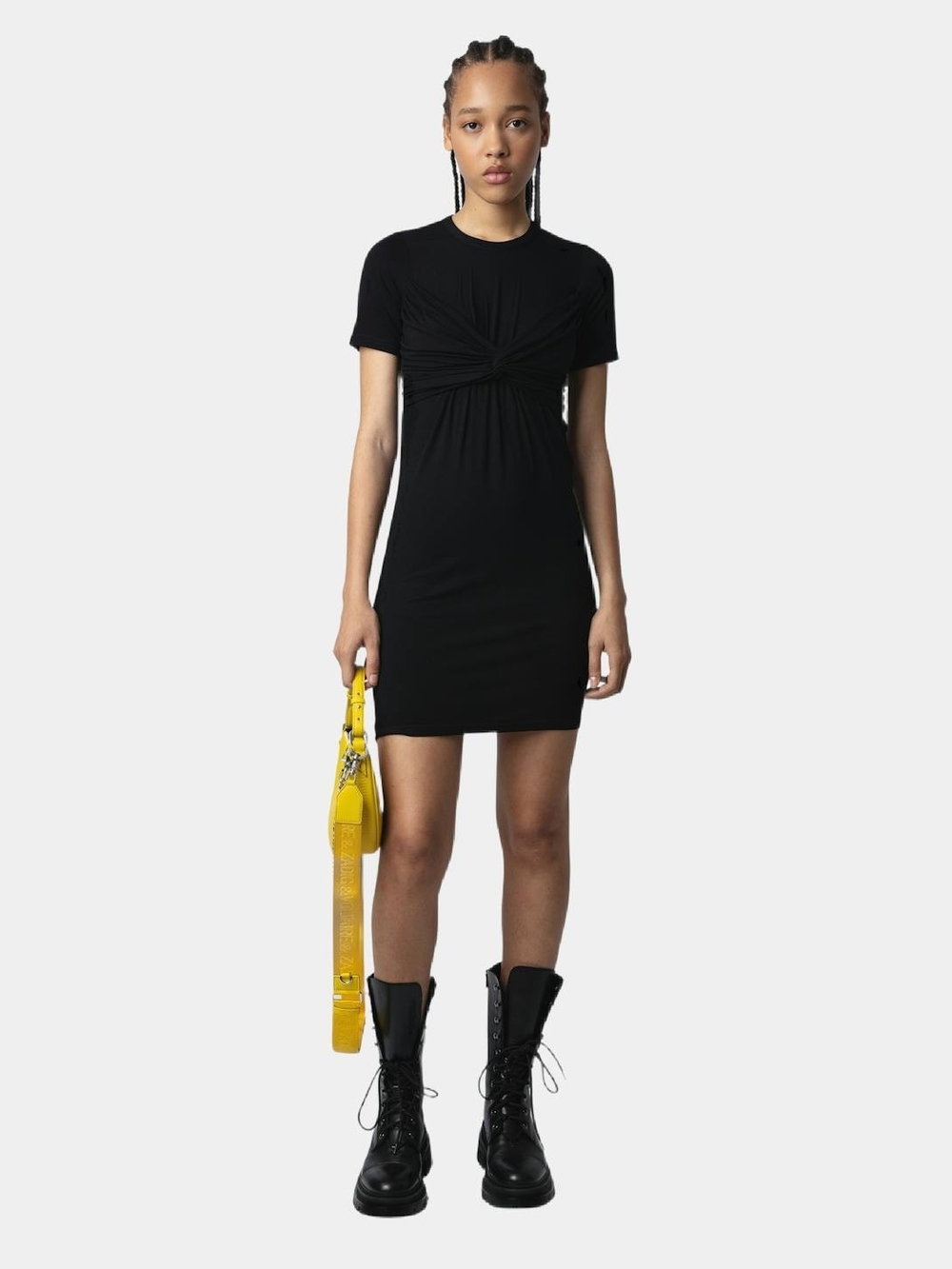 Zadig & Voltaire Black Twist-Front Mini Dress